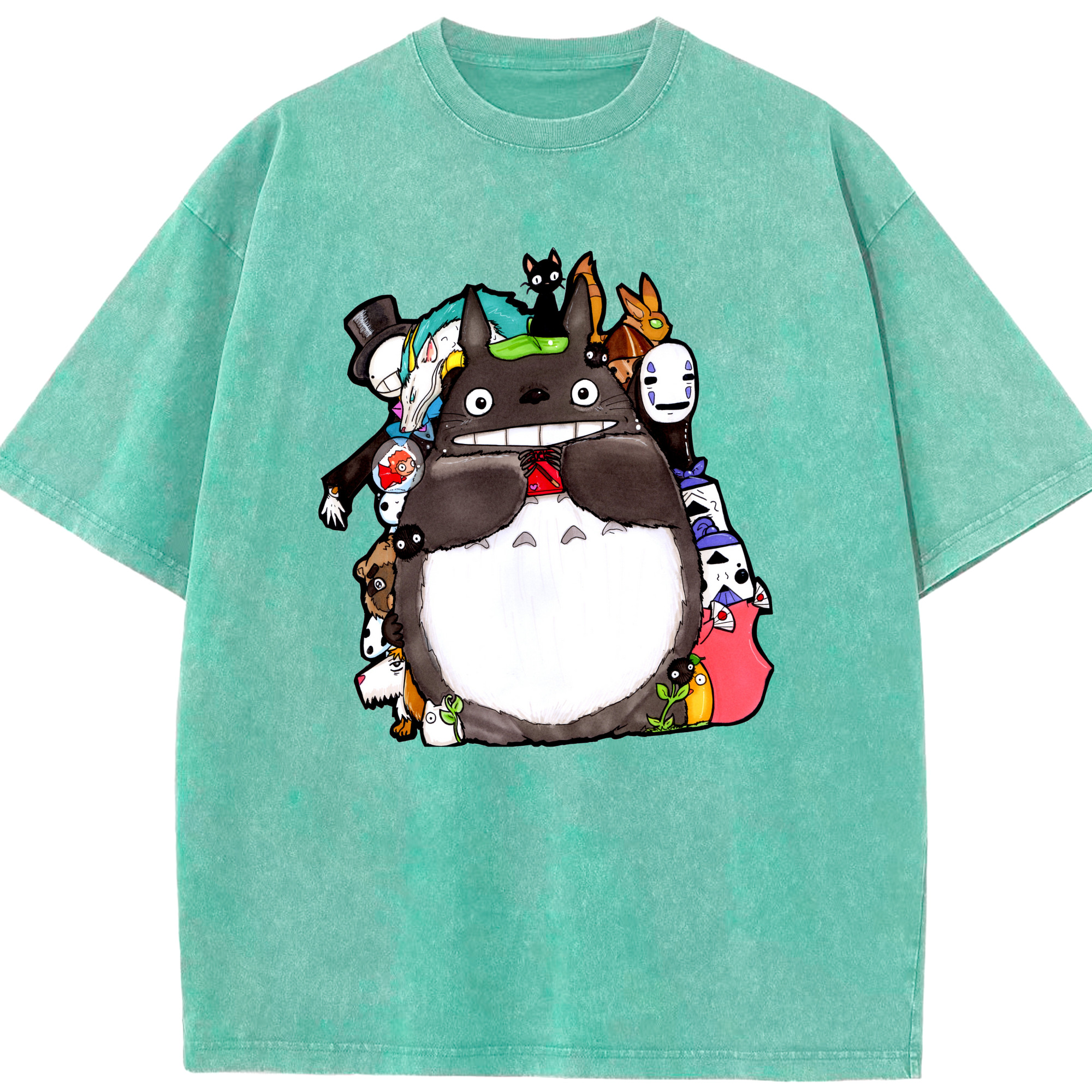 （画像用） となりのトトロ 草壁メイ 草壁サツキ My Neighbor Totoro Satsuki Kusakabe Mei Kusakabe 綿100% ヴィンテージ風 半袖Tシャツ（フロントプリント）
